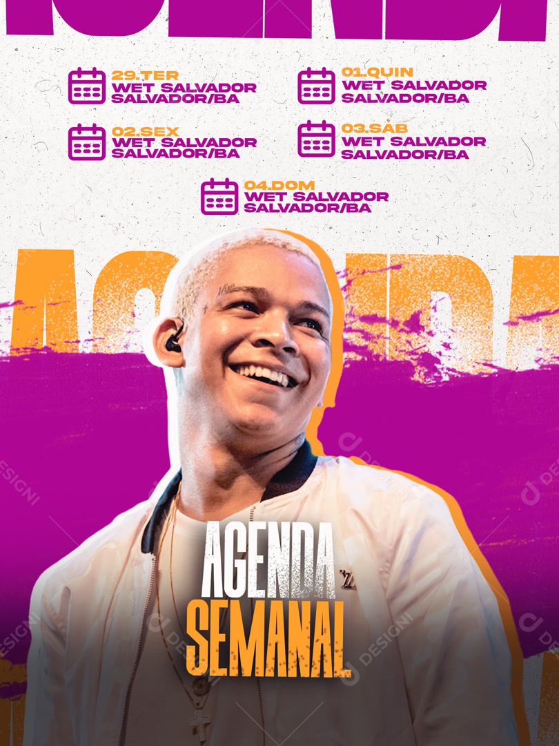 Social Media Flyer Agenda Semanal Aldair Playbabe PSD Editavel Download Designi