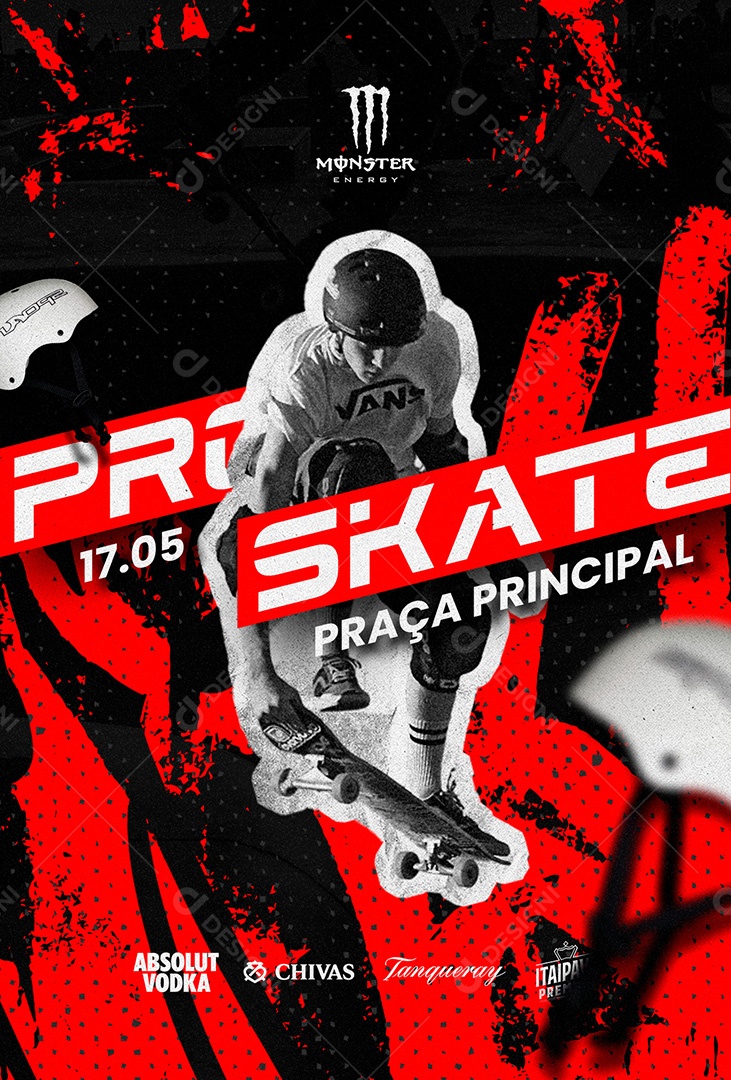 Flyer Pro Skate Praça Principal Social Media PSD Editável