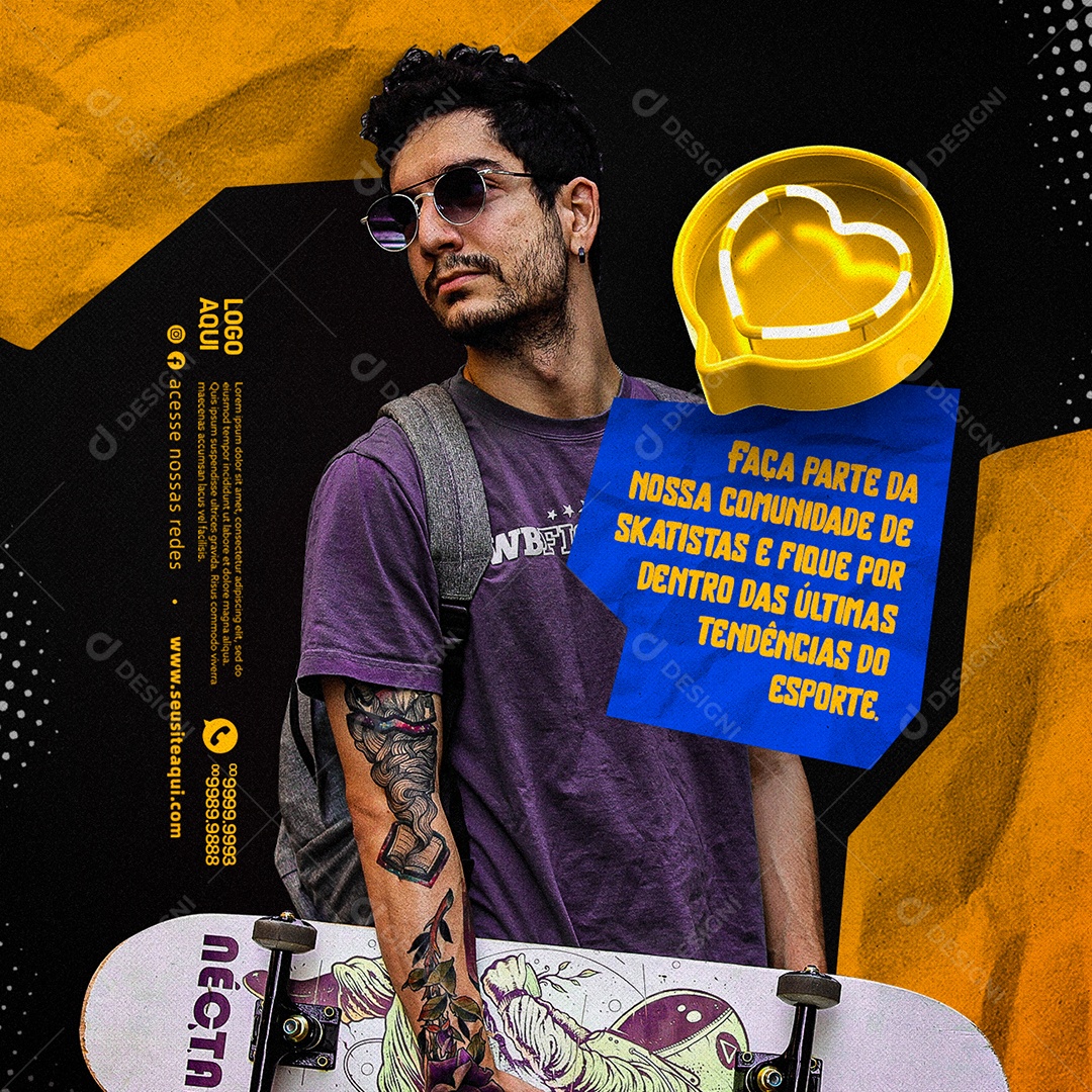 Faça Parte Da Nossa Comunidade De Skatistas Loja De Skate Social Media PSD Editável