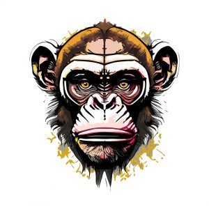 Design PNG E SVG De Animal Macaco Bonito Plana Para Camisetas