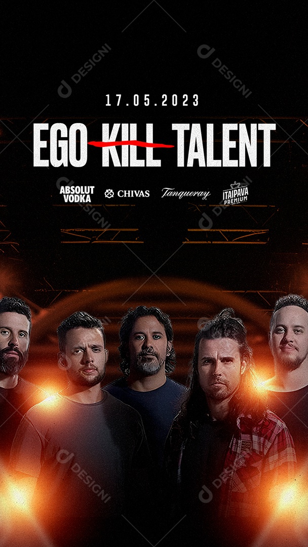 Story Show Banda Ego Kill Talent Flyer Social Media PSD Editável