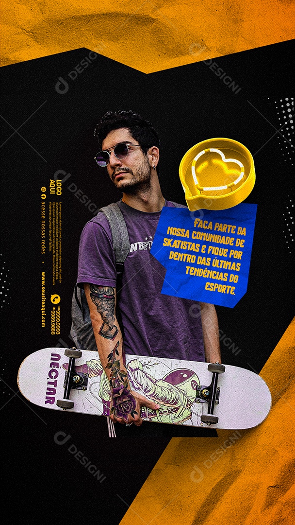 Story Aproveite Nossos Shapes Loja De Skate Social Media PSD Editável