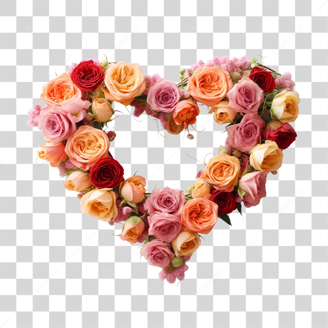 Flowers Forming Heart Transparent PNG