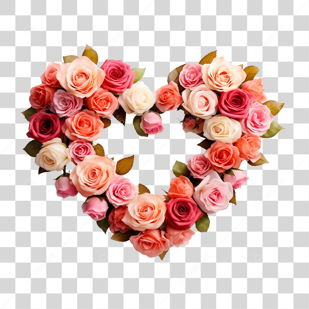 Flowers Forming Heart Transparent PNG