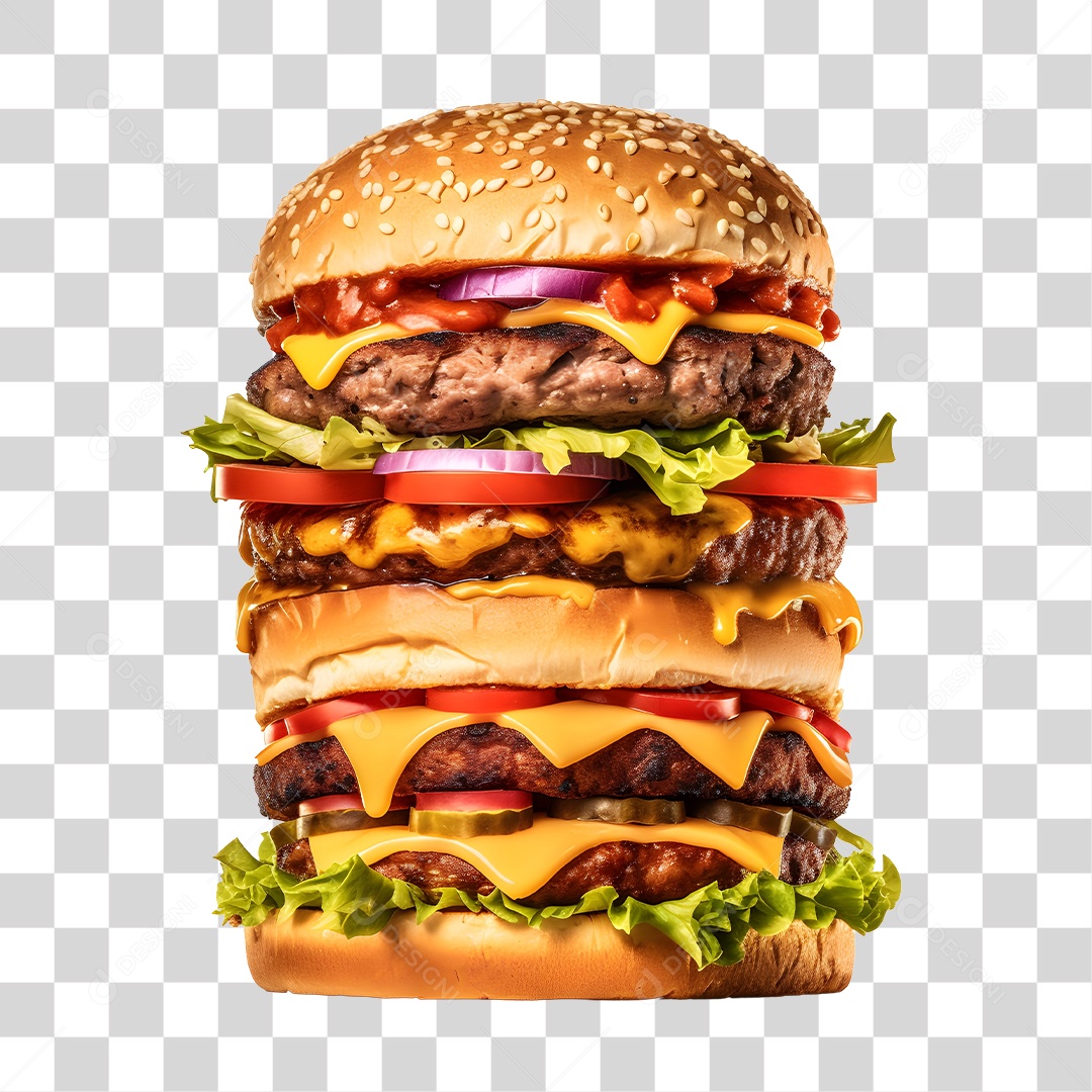 Delicioso Hamburguer PNG Transparente