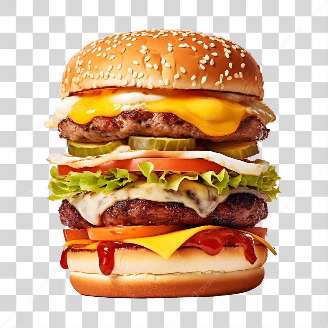 Delicioso Hamburguer PNG Transparente