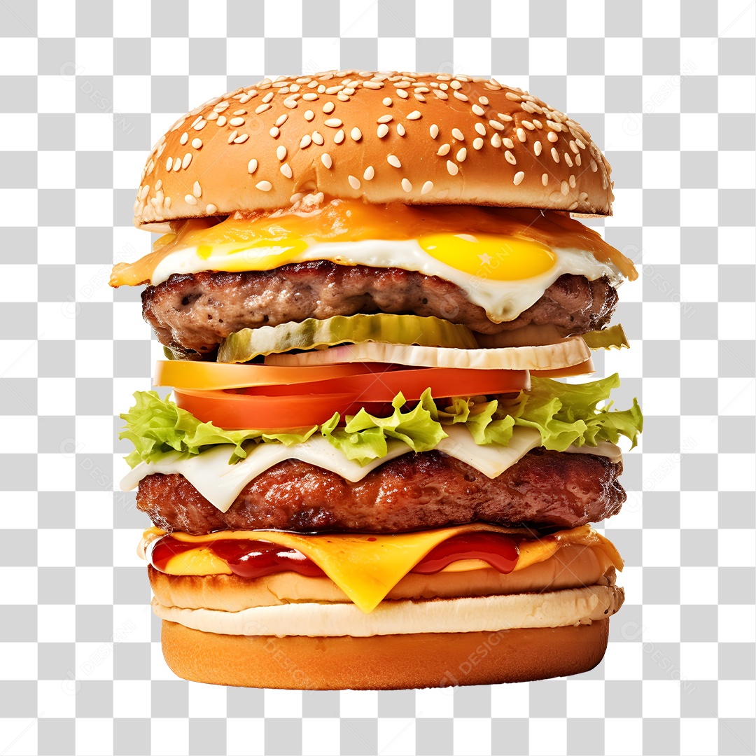 Delicioso Hamburguer PNG Transparente