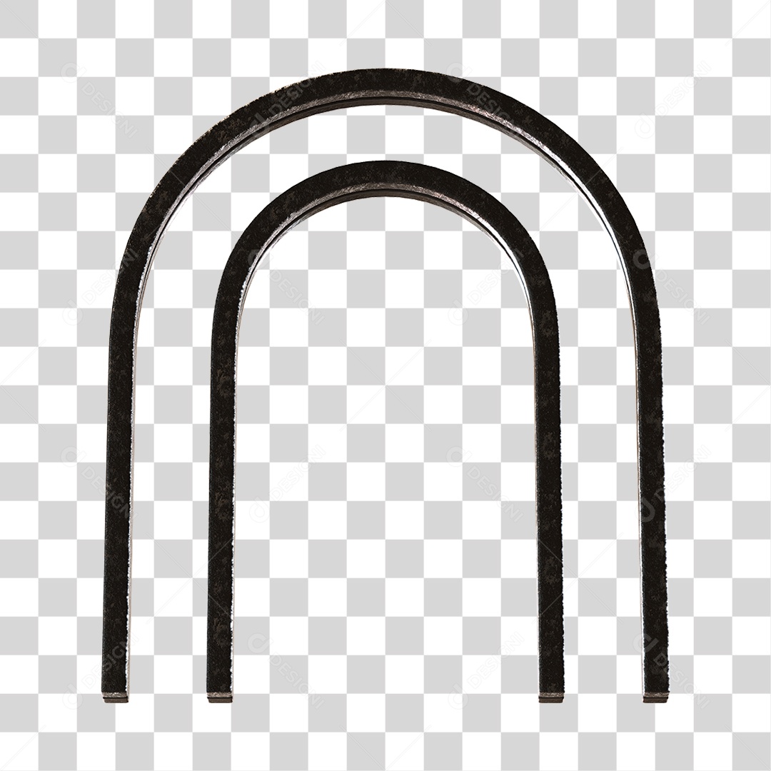 Arco De Metal Preto Com Elemento 3D PNG Transparente