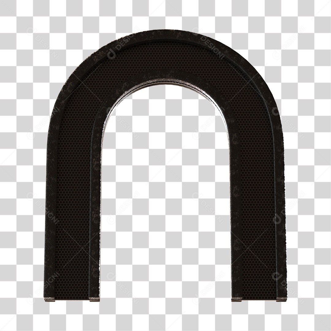 Arco De Metal Preto Com Elemento 3D PNG Transparente