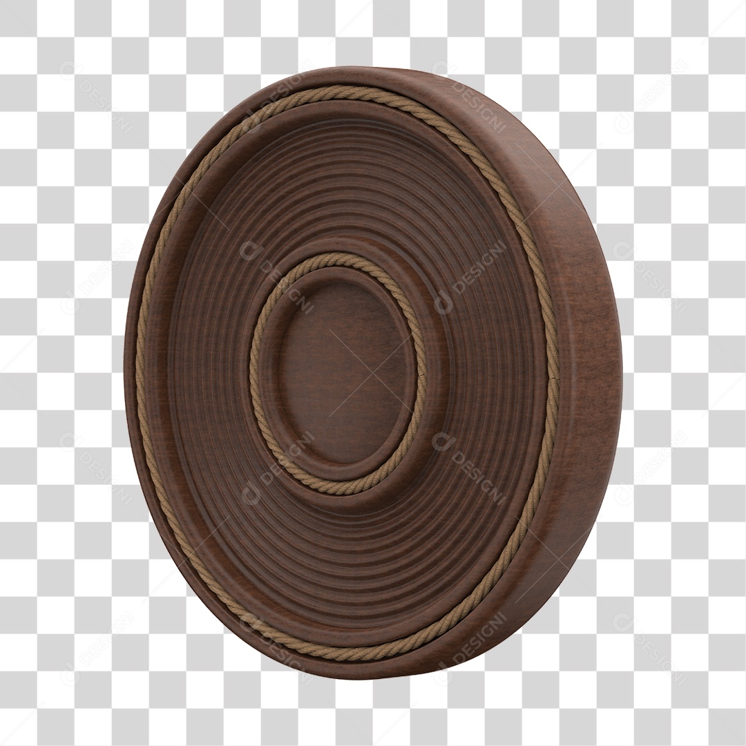 Transparent Round Wooden Panel PNG Element