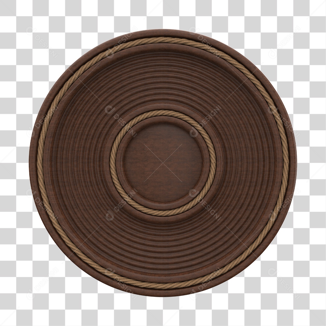 Round Wooden Panel Transparent 3D PNG Element