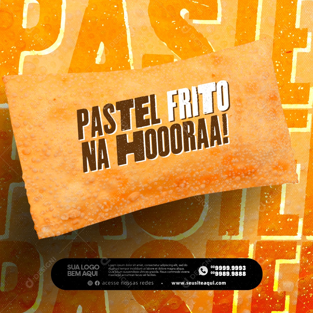 Pastel Frito Na Hora! Pastelaria Social Media PSD Editável