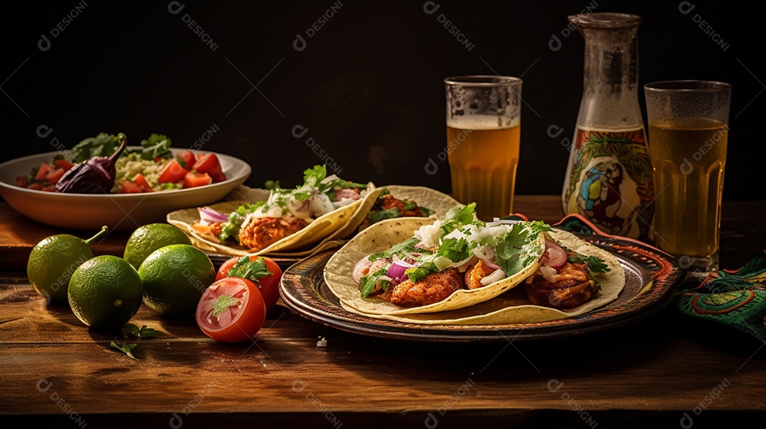 Comida sobre um prato em uma mesa restaurante