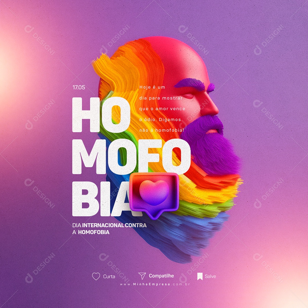 Dia Internacional Contra A Homofobia 17 De Maio Social Media PSD Editável