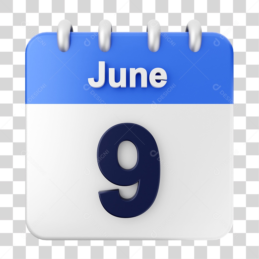 Calendar 9 June PNG Transparent