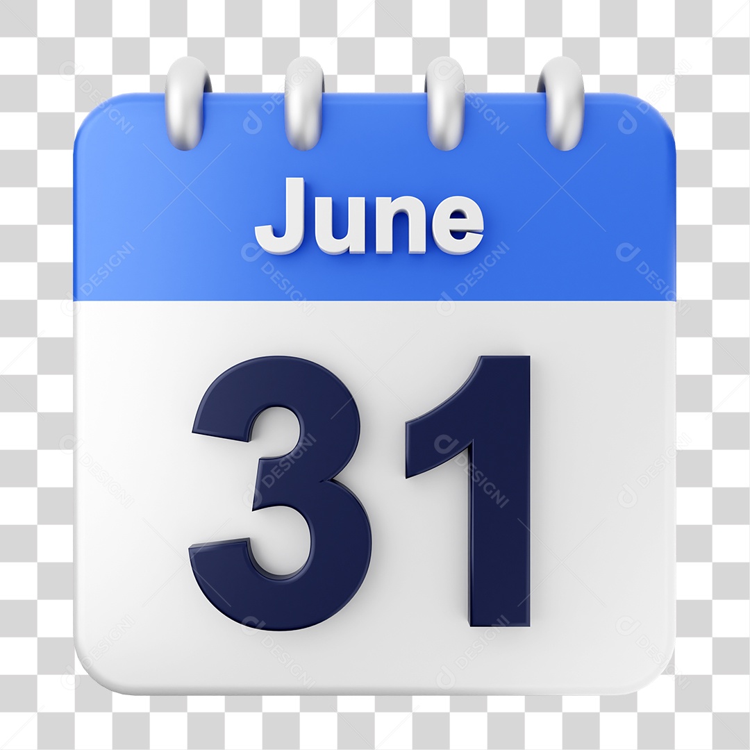 Calendário 31 de Junho PNG Transparente