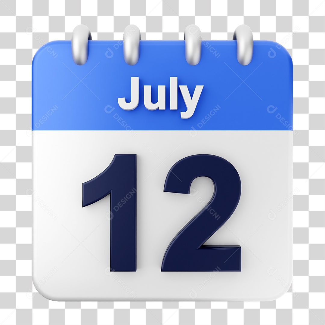 Calendar 12 July PNG Transparent