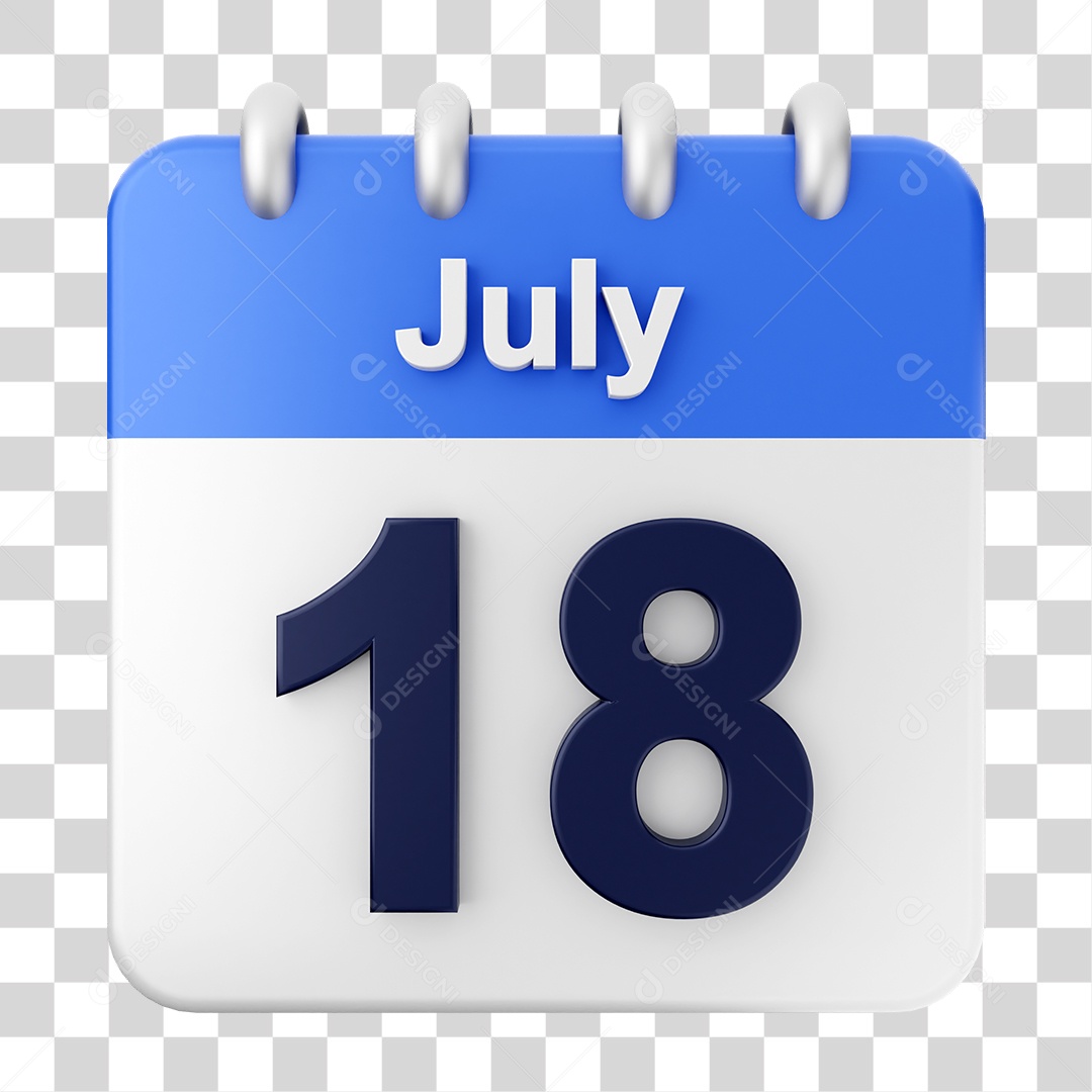 Calendar July 18th PNG Transparent