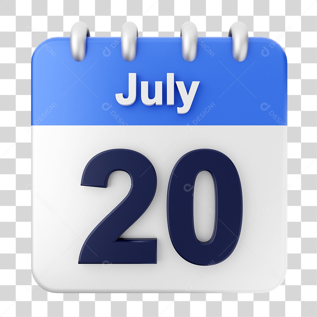 Calendar 20 July PNG Transparent