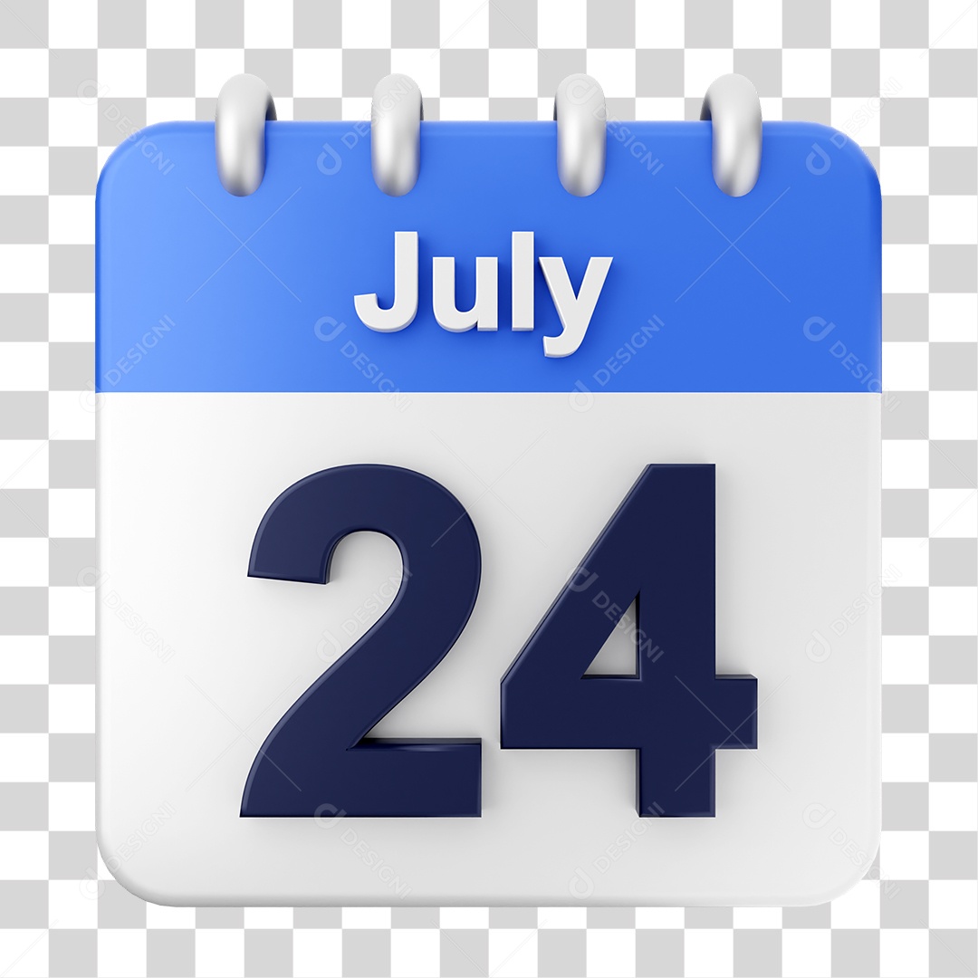 Calendário 24 de Julho PNG Transparente