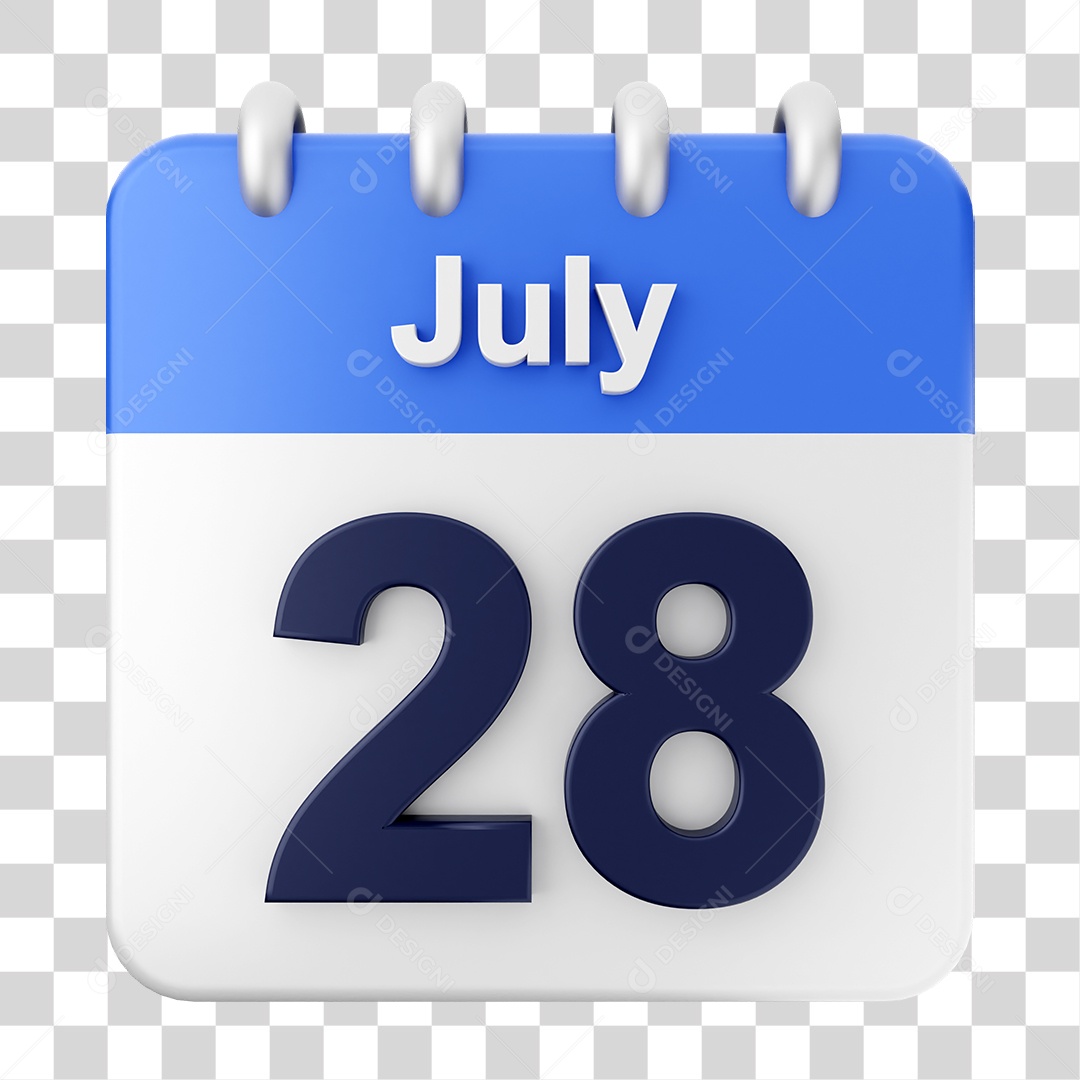 Calendar 28 July PNG Transparent