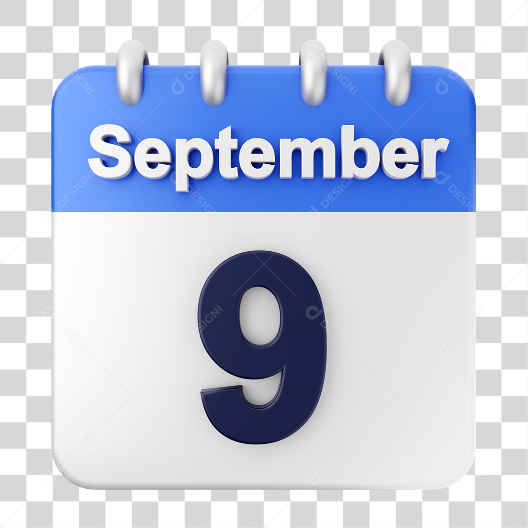 Calendar 9 September PNG Transparent