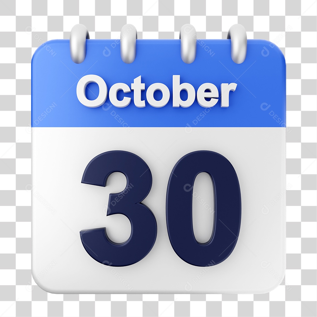 Calendar 30 October PNG Transparent