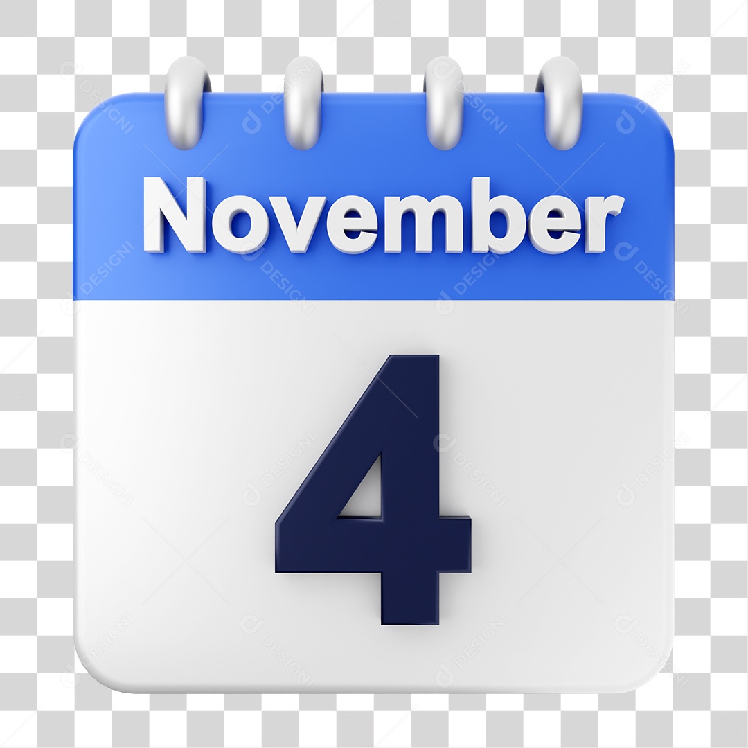 Calendar 4 November PNG Transparent