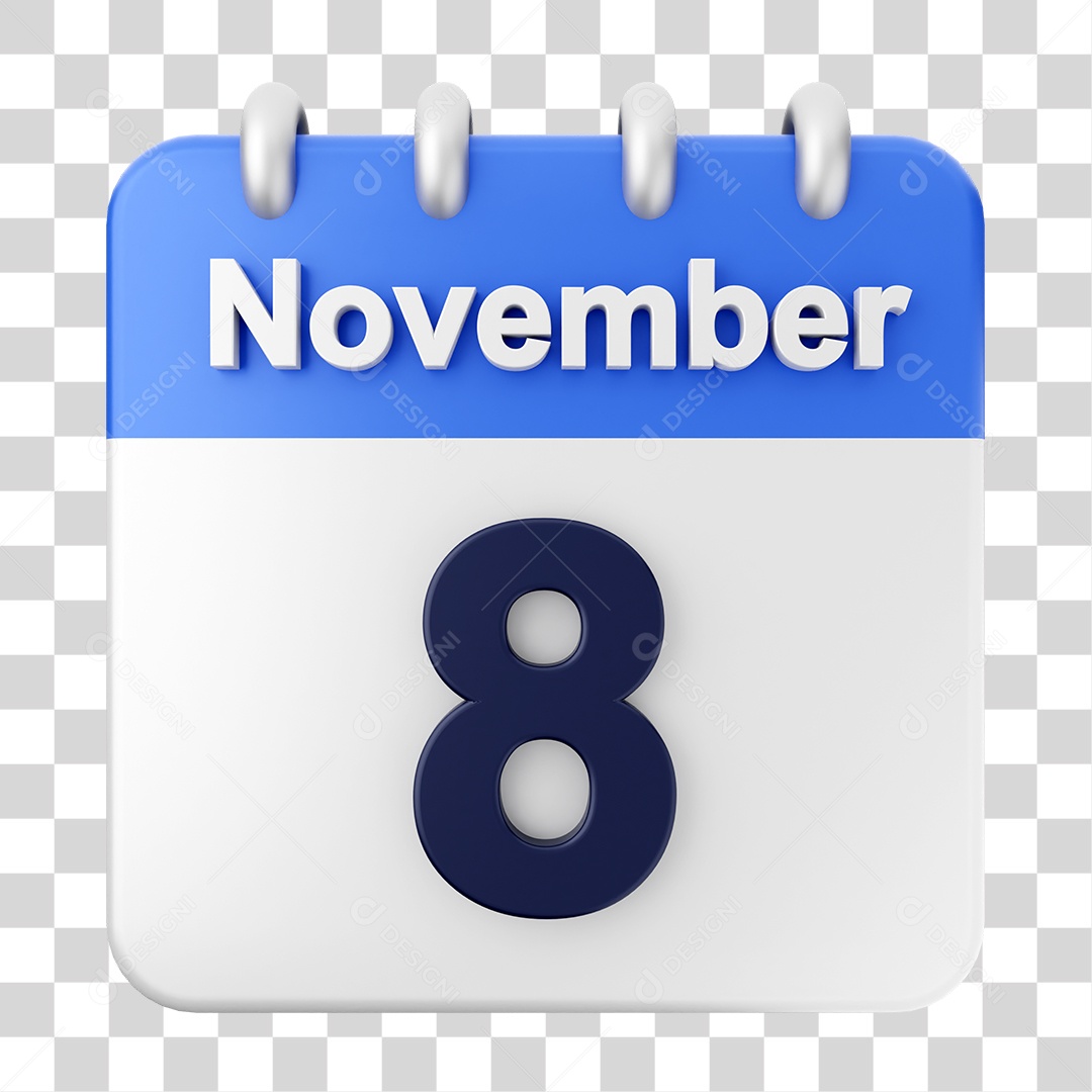 Calendar 8 November PNG Transparent