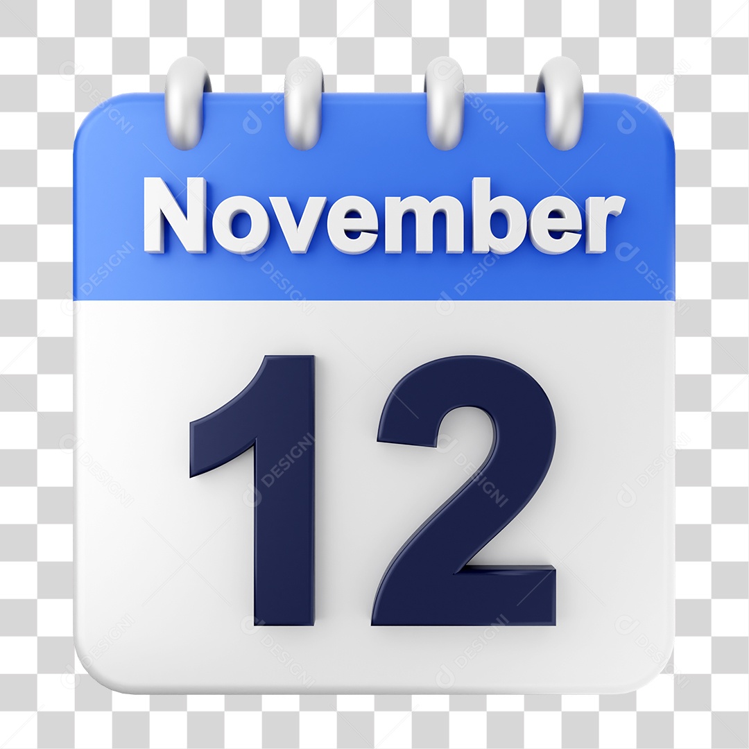 Calendário 12 de Novembro PNG Transparente