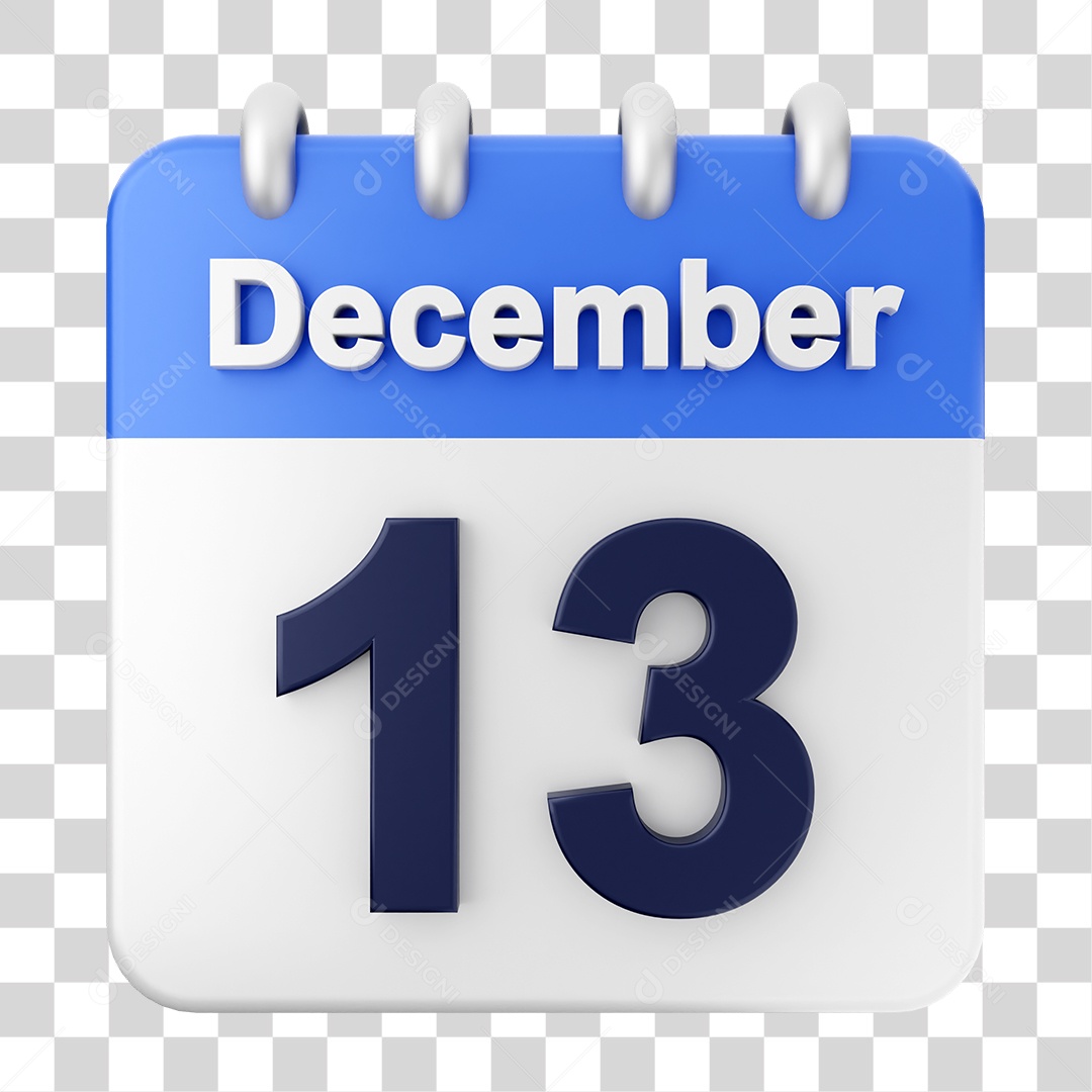 Calendário 13 de Dezembro PNG Transparente