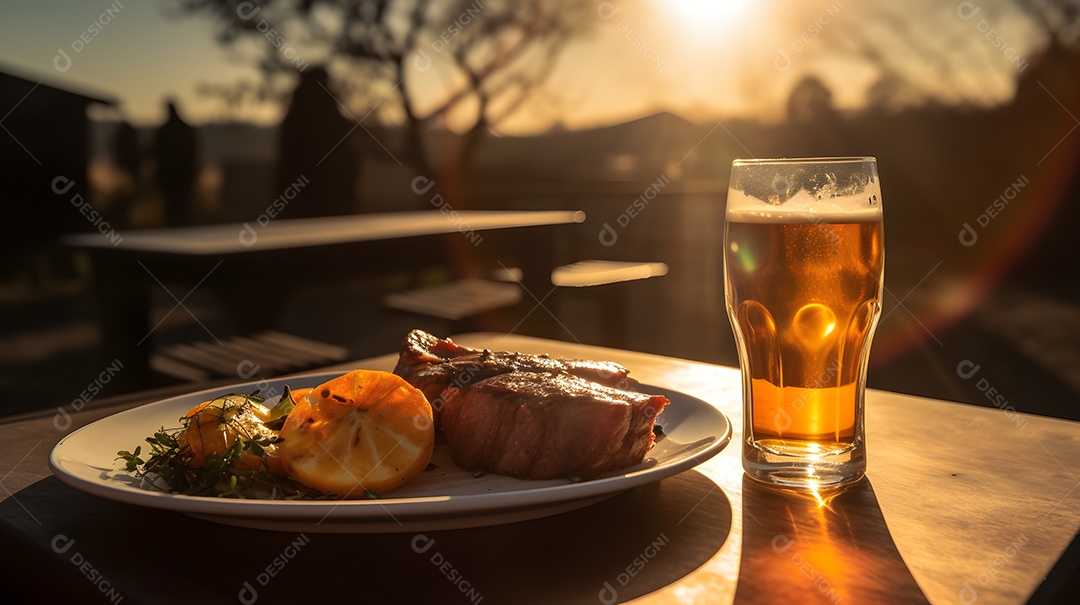 Deliciosa refeição sobre a mesa de madeira