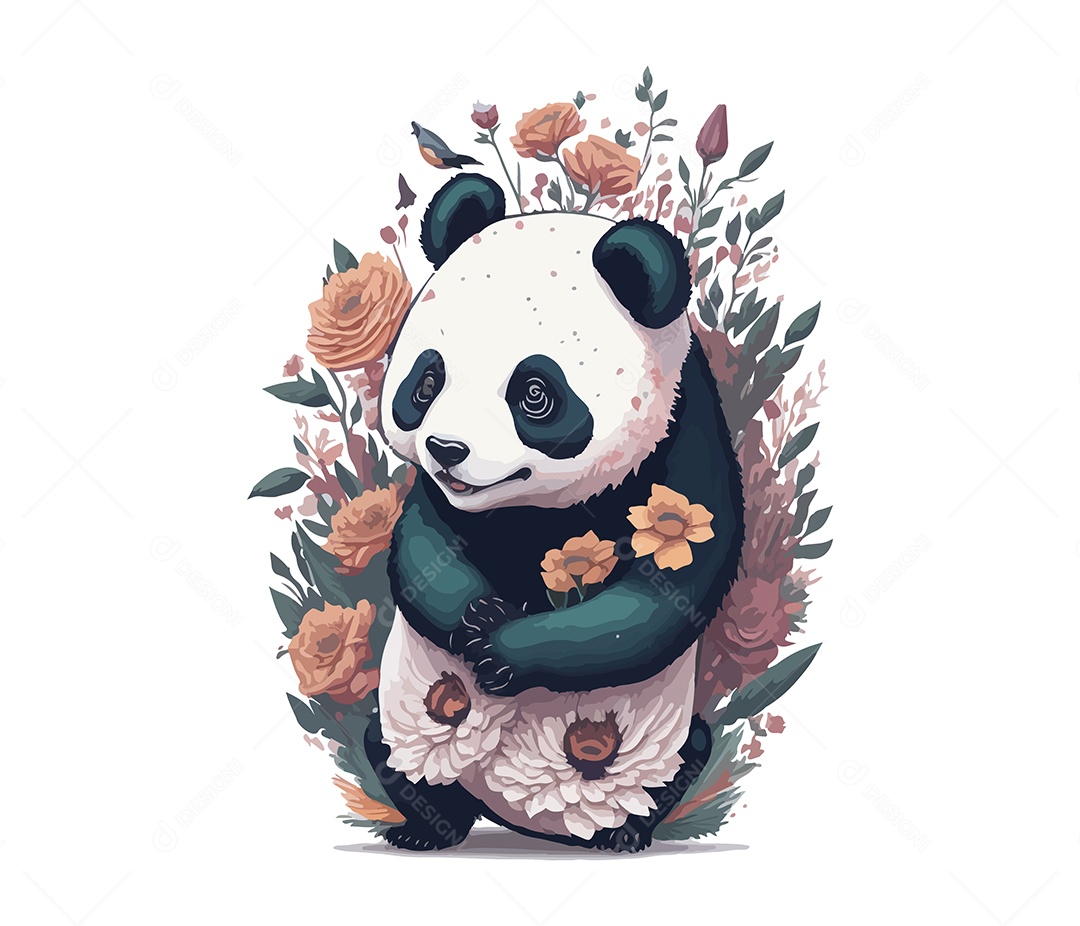 Quadro De Texto Com Desenho De Panda Vetor EPS [download] - Designi