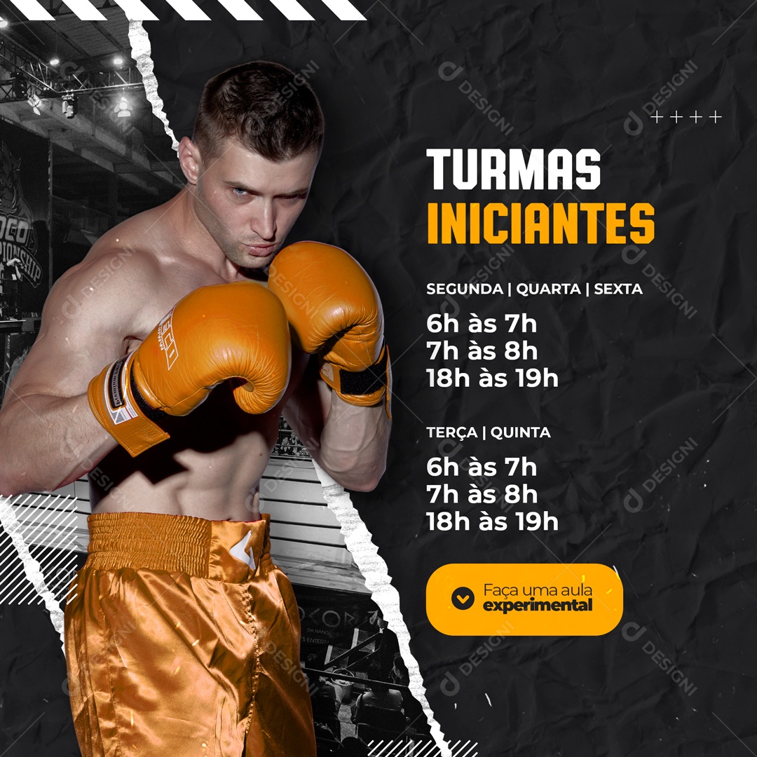 Turmas Iniciantes Boxe Social Media PSD Editável