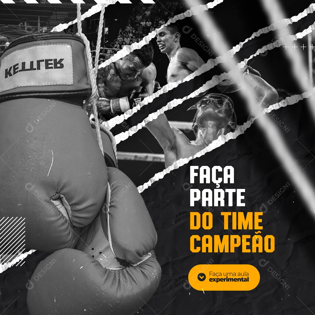 Faça Parte do Time Campeão Boxe Social Media PSD Editável