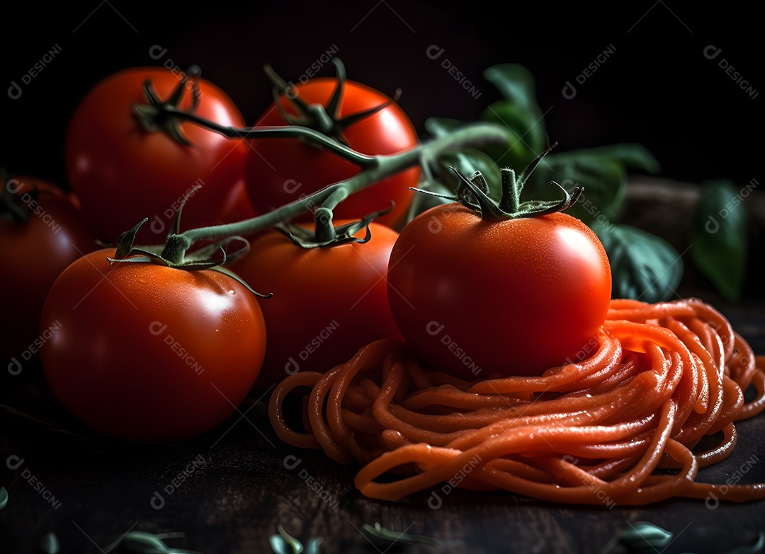 Delicioso espaguete com molho de tomate caseiro