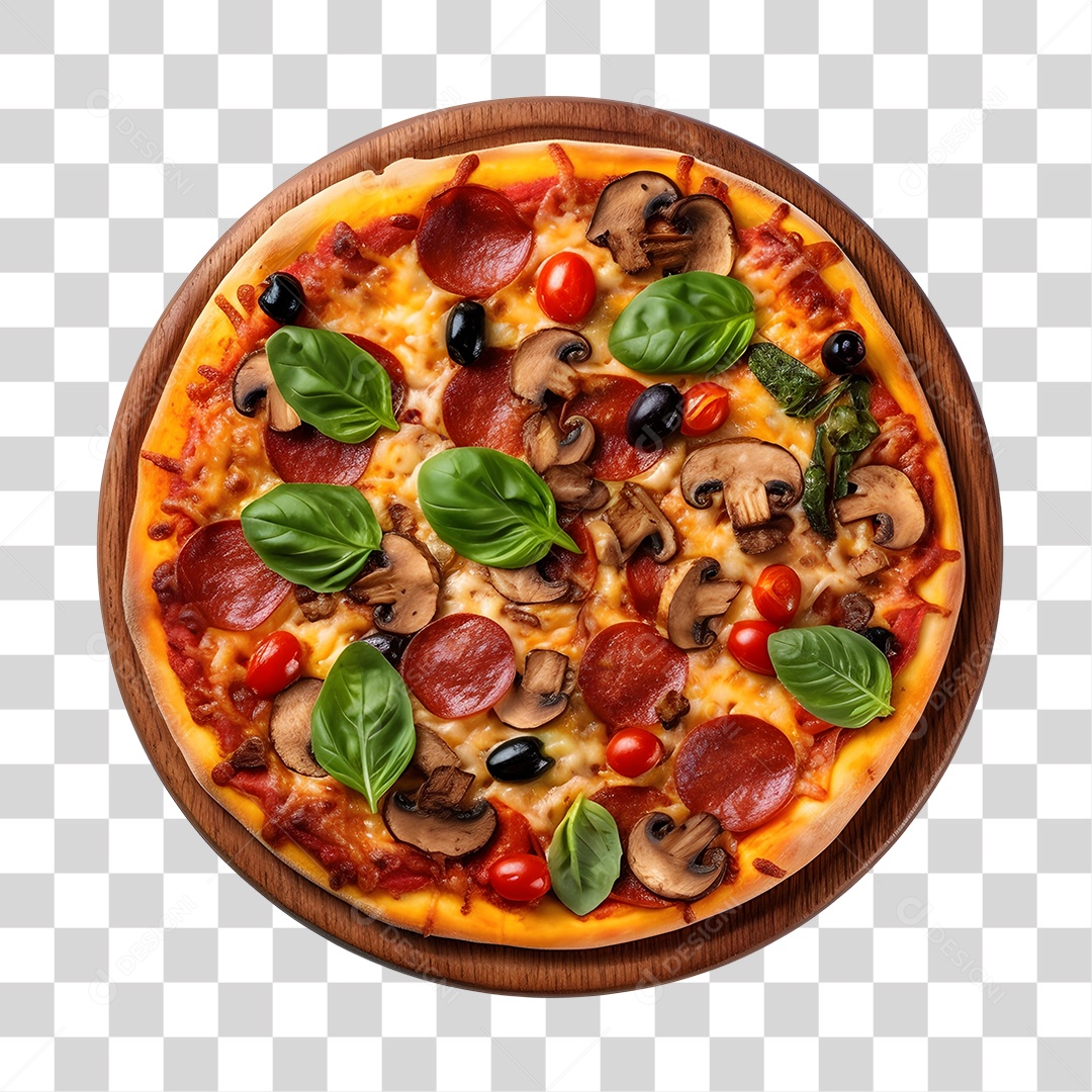 Delicious baked pizza Transparent PNG