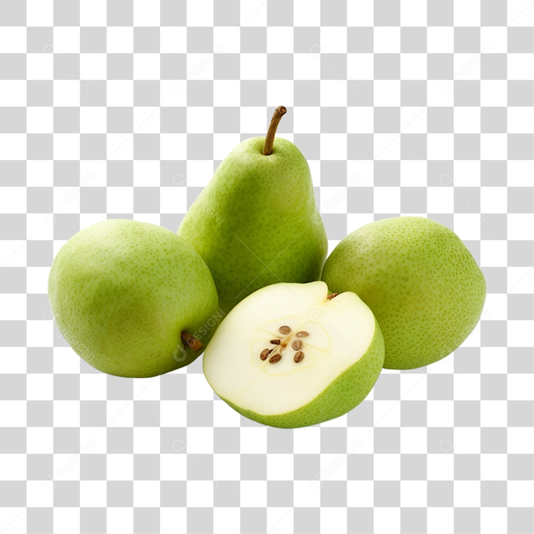 Ripe and fresh apple split in half PNG Transparent