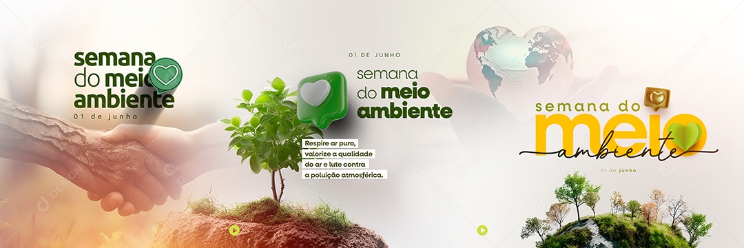 Semana Do Meio Ambiente 01 De Junho Carrossel Social Media PSD Editável