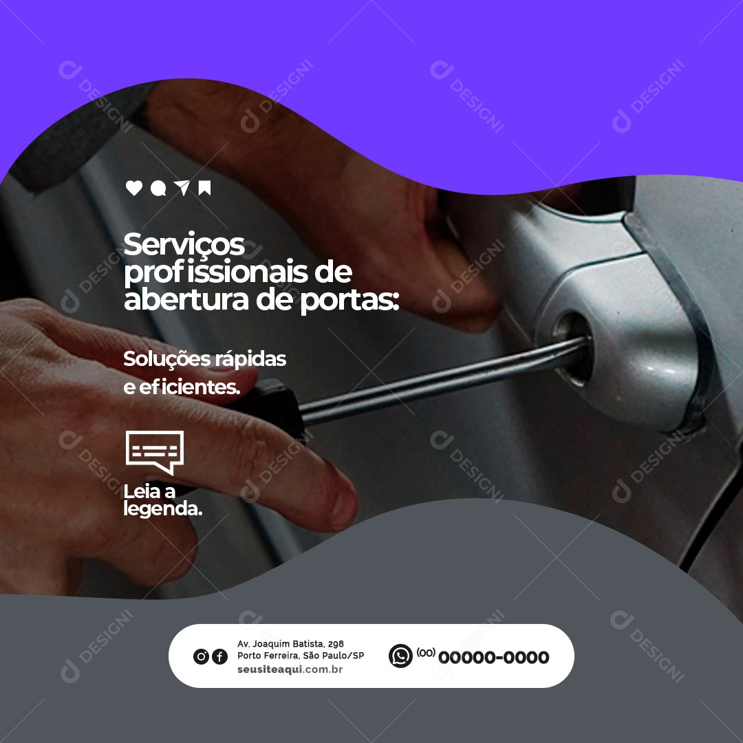 Professional Door Opening Services | Keychain | Social Media PSD | Edita'vel