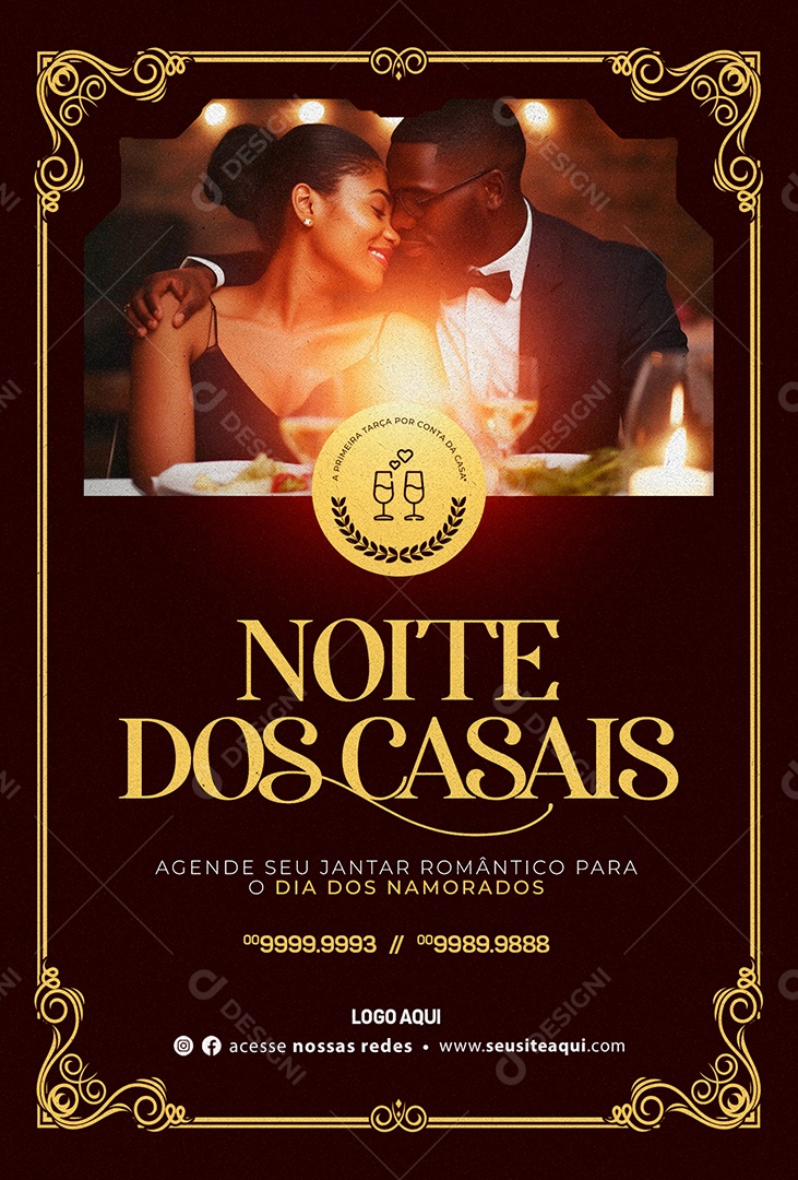 Noite Dos Casais Agende Seu Jantar Reservas Dia Dos Namorados Social Media Psd Editável 4767