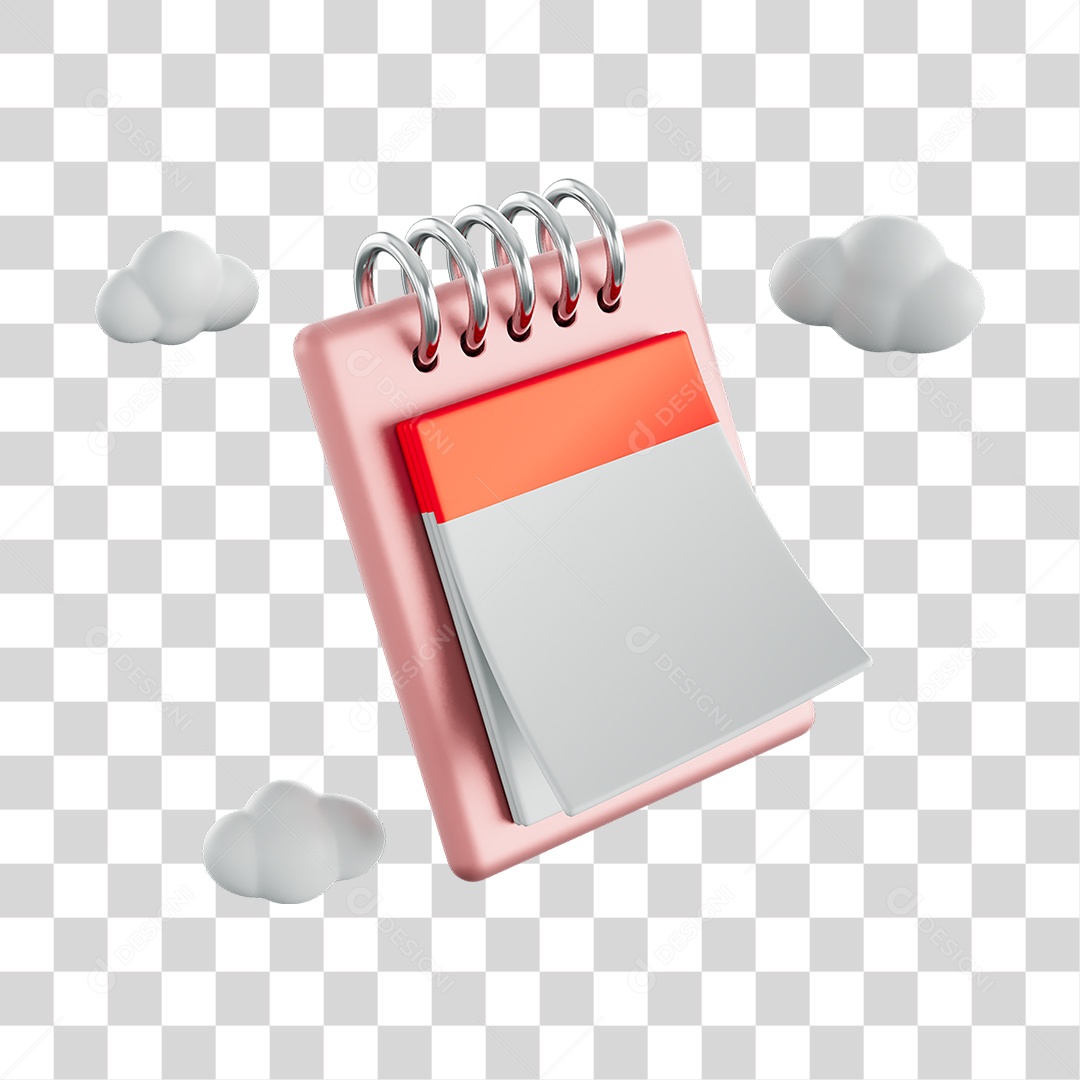 Calendário Elemento 3D PNG Transparente