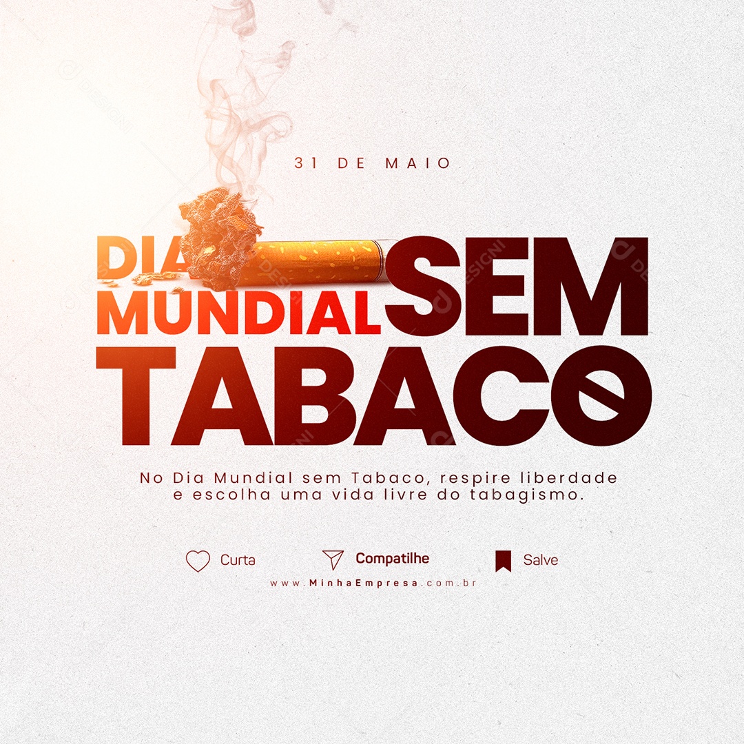 Dia Mundial Sem Tabaco 31 De Maio Social Media PSD Editável