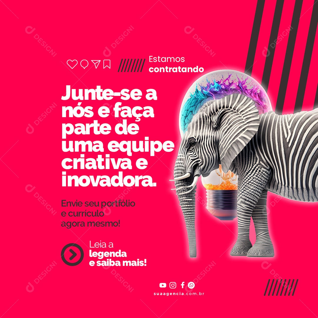 Junte-Se A Nós e Faça Parte De Uma Equipe Designer Gráfico Vagas De Empregos Social Media PSD Editável