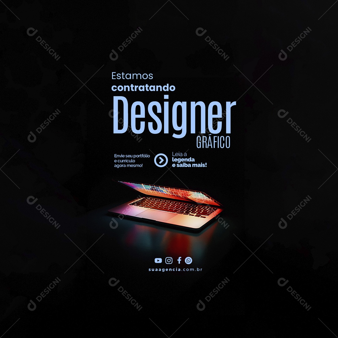 Estamos Contratando Designer Gráfico Vagas De Empregos Social Media PSD Editável