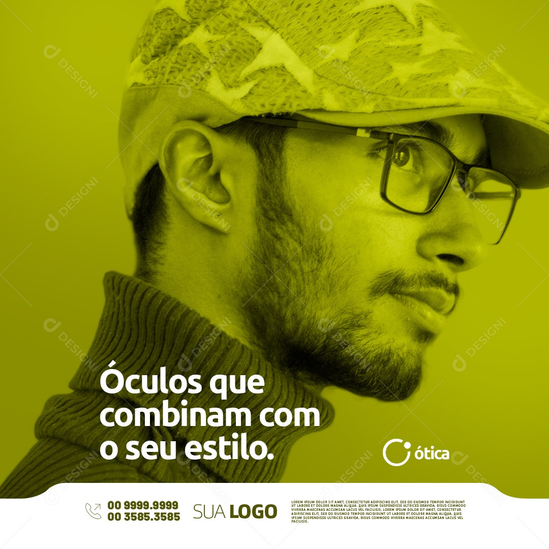 Óculos que Combinam Com o Seu Estilo. Ótica Social Media PSD Editável