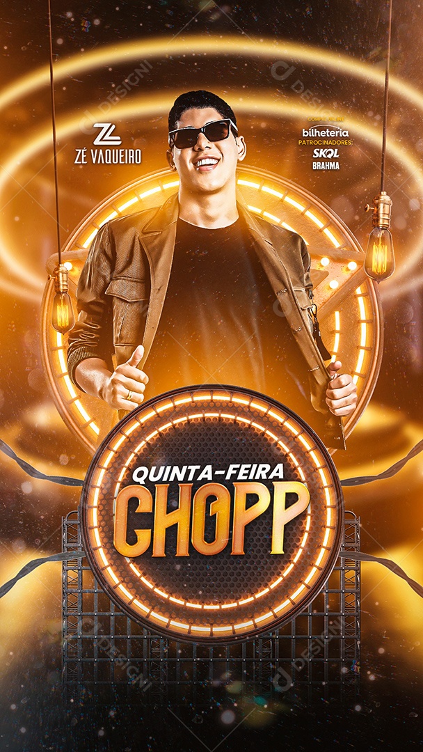 Story Quinta-Feira Chopp Flyer Zé Vaqueiro Social Media PSD Editável