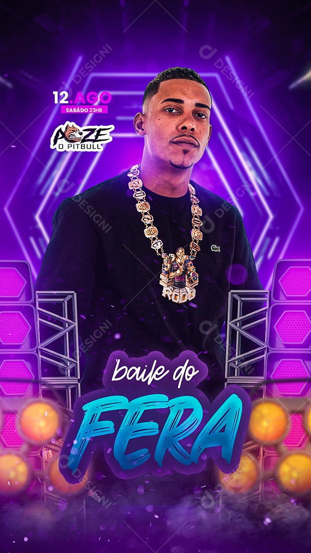 Story Baile Do Fera Flyer Mc Poze Do Rodo Social Media PSD Editável