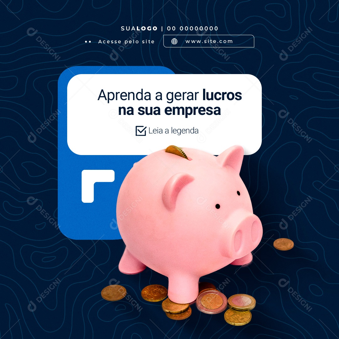 Aprenda a Gerar Lucros na Sua Empresa Contabilidade Social Media PSD Editável