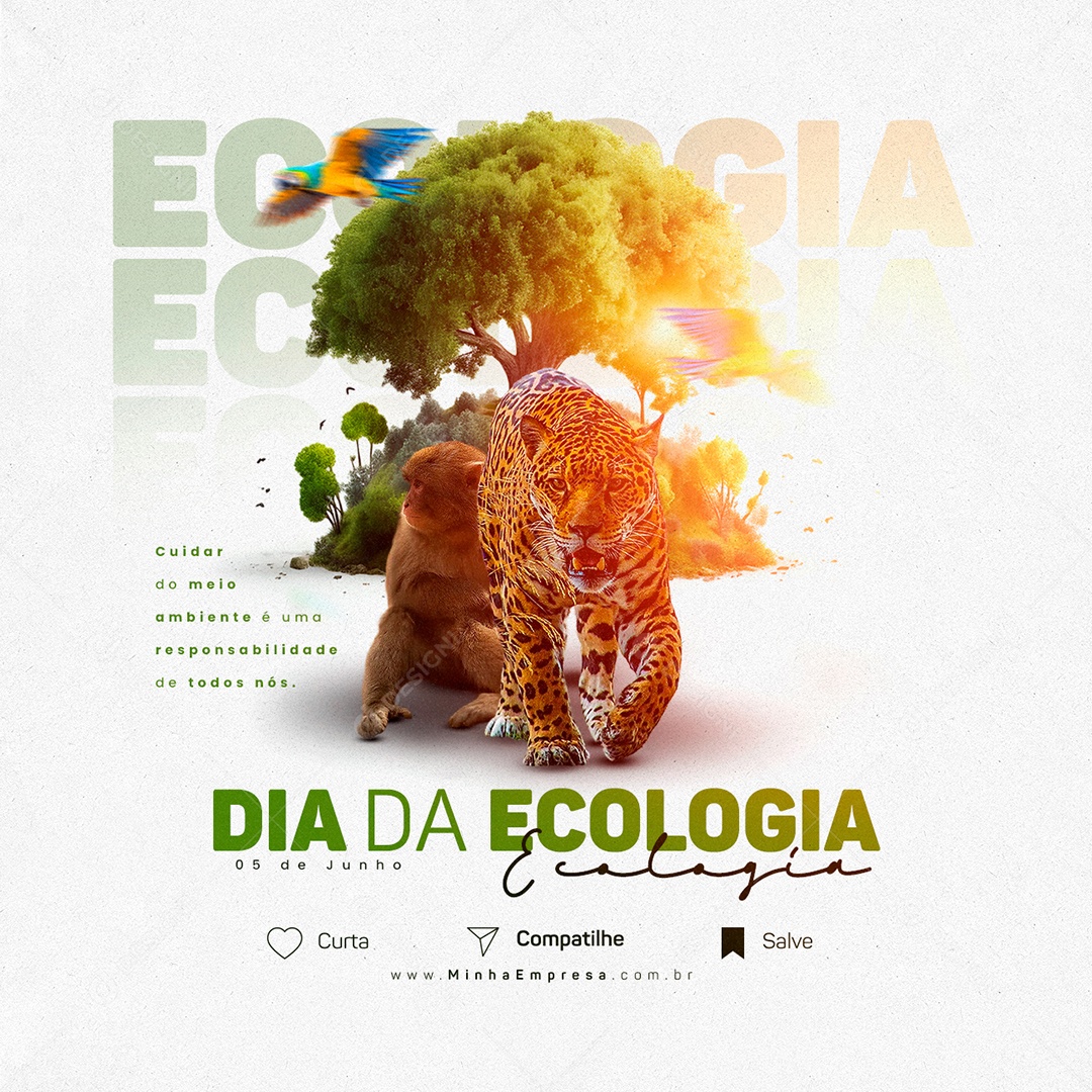 Cuidar Do Meio Ambiente é Uma Responsabilidade Dia Da Ecologia Social Media PSD Editável